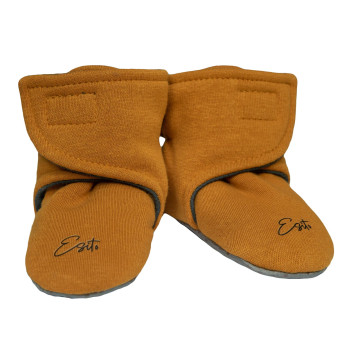 ESITO | Capáčky barefoot Warmkeeper Antique gold - okrová / 2 - délka stélky: 12 cm