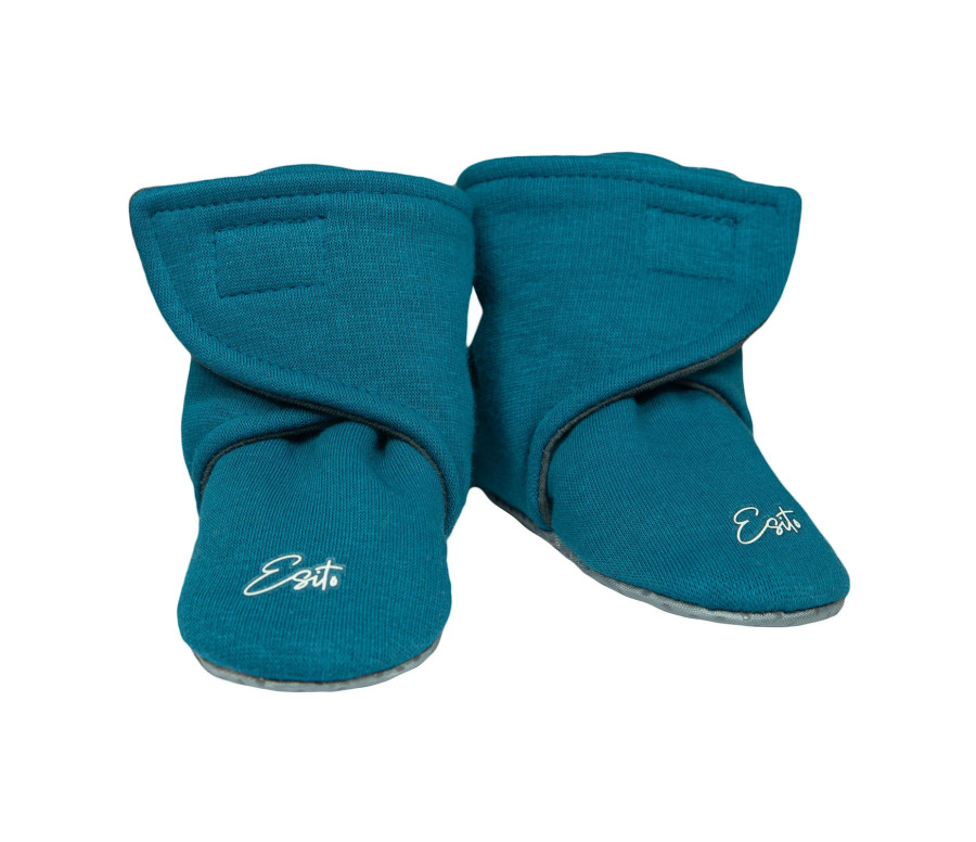 ESITO | Capáčky barefoot Warmkeeper Petrol - petrolejová / 2 - délka stélky: 12 cm