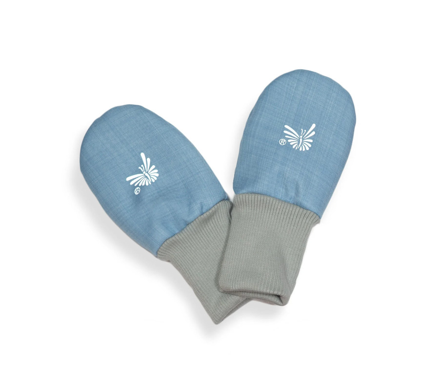 ESITO | Zimní bezpalcové rukavice softshell s beránkem Sky blue - modrá / 74 - 80