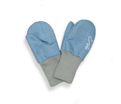 ESITO | Zimní palcové rukavice softshell s beránkem Sky blue - modrá / 1 - 2 roky