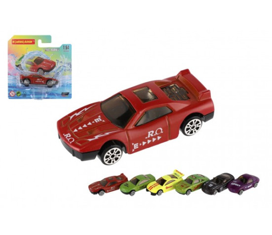 Auto měnící barvu kov/plast 7cm na volný chod 6 druhů na kartě