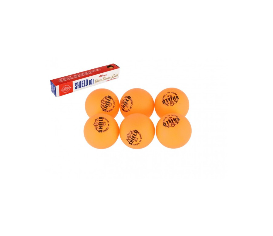 Míčky na stolní tenis 6ks SHIELD 4cm bezešvé žluté v krabičce 24x4cm Míčky na stolní tenis 6ks SHIELD 4cm bezešvé žluté v krabičce 24x4cm