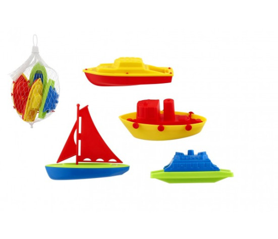 Sada do vany lodičky 4ks plast v síťce 10x13cm 18m+