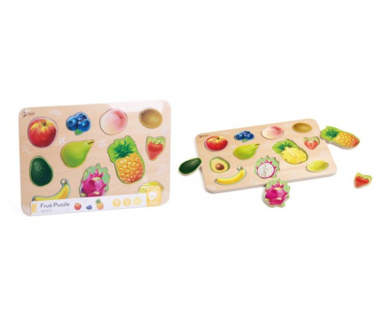 Puzzle/Vkládačka deskové ovoce dřevo ve fólii 30x21cm 18m+