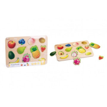 Puzzle/Vkládačka deskové ovoce dřevo ve fólii 30x21cm 18m+