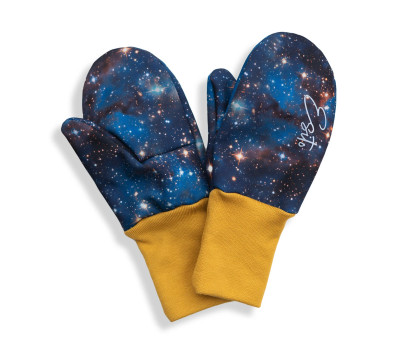 ESITO | Palcové rukavice softshell Galaxie - modrá / 2 - 3 roky