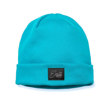 ESITO | Žebrovaná čepice rolled up Color Turquoise - tyrkysová / 34