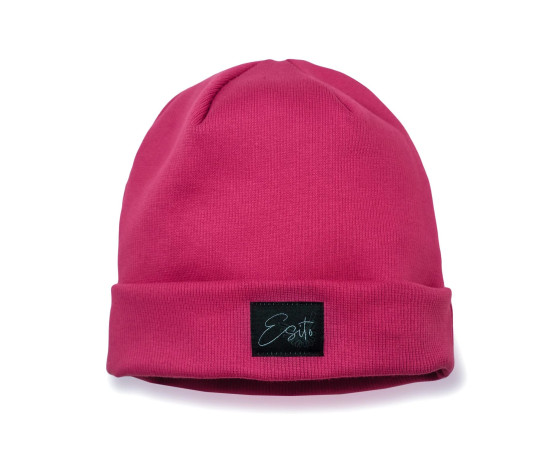 ESITO | Žebrovaná čepice rolled up Color HOT pink - růžová / 36