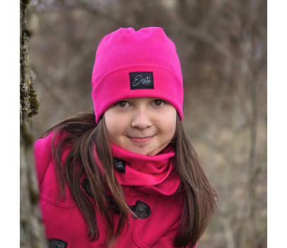ESITO | Žebrovaná čepice rolled up Color HOT pink - růžová / 36