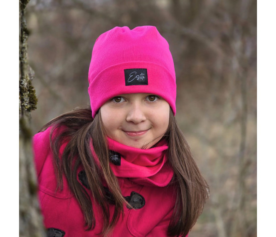 ESITO | Žebrovaná čepice rolled up Color HOT pink - růžová / 36