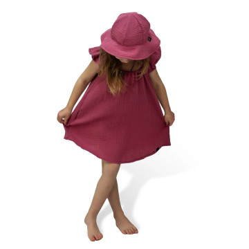 ESITO | Dívčí klobouk mušelín Ruby red - rubínová / XS