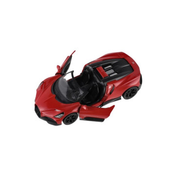Auto Kinsmart Bugatti Mistral kov/plast 13cm na zpětné natažení 4 barvy 12ks v boxu