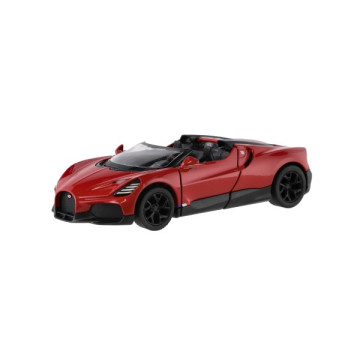 Auto Kinsmart Bugatti Mistral kov/plast 13cm na zpětné natažení 4 barvy 12ks v boxu