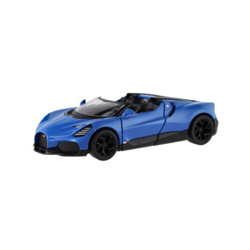 Auto Kinsmart Bugatti Mistral kov/plast 13cm na zpětné natažení 4 barvy 12ks v boxu