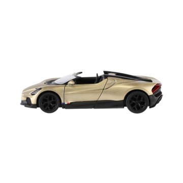 Auto Kinsmart Bugatti Mistral kov/plast 13cm na zpětné natažení 4 barvy 12ks v boxu