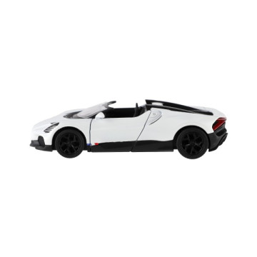 Auto Kinsmart Bugatti Mistral kov/plast 13cm na zpětné natažení 4 barvy 12ks v boxu