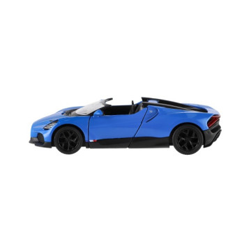 Auto Kinsmart Bugatti Mistral kov/plast 13cm na zpětné natažení 4 barvy 12ks v boxu
