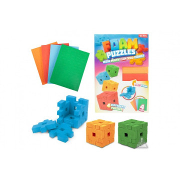 Stavebnice puzzle 3D pěnové kostka v krabici 18,5x28x3cm