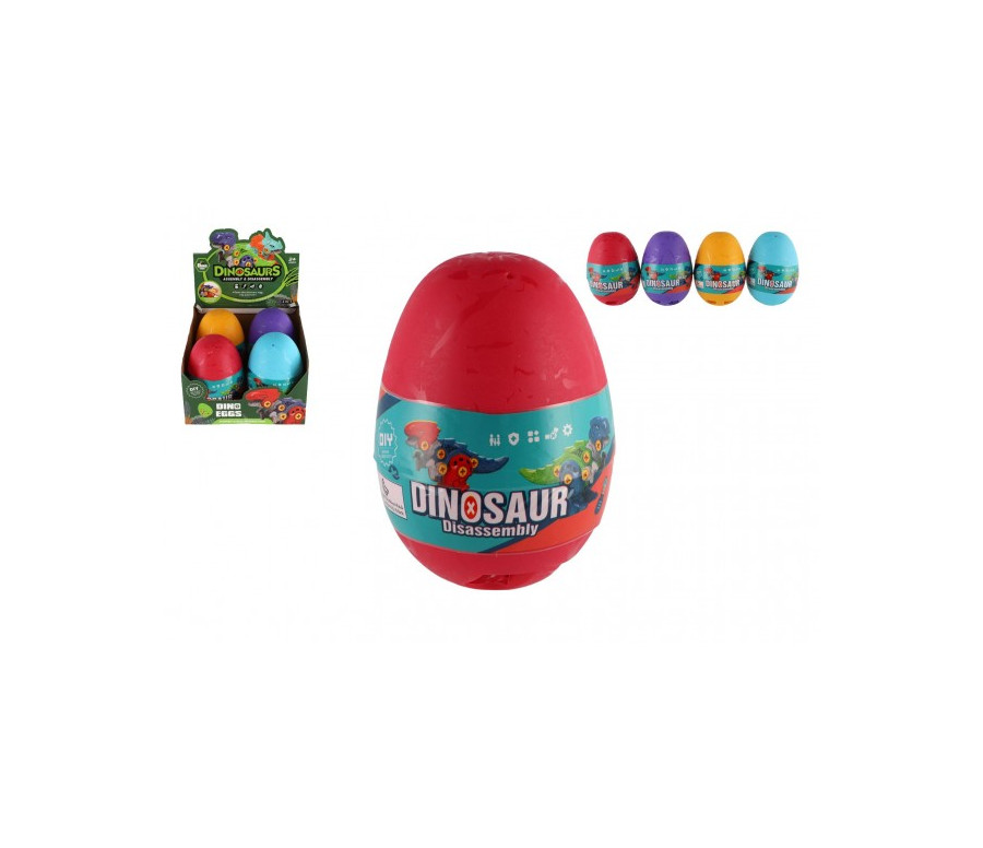 Dinosaurus šroubovací ve vejci plast 15cm 4 druhy 4ks v boxu Dinosaurus šroubovací ve vejci plast 15cm 4 druhy 4ks v boxu