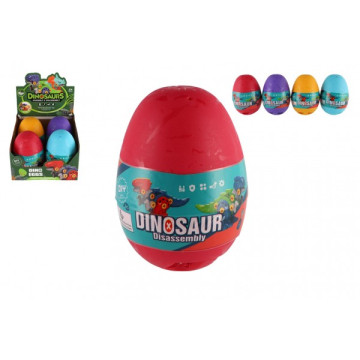 Dinosaurus šroubovací ve vejci plast 15cm 4 druhy 4ks v boxu