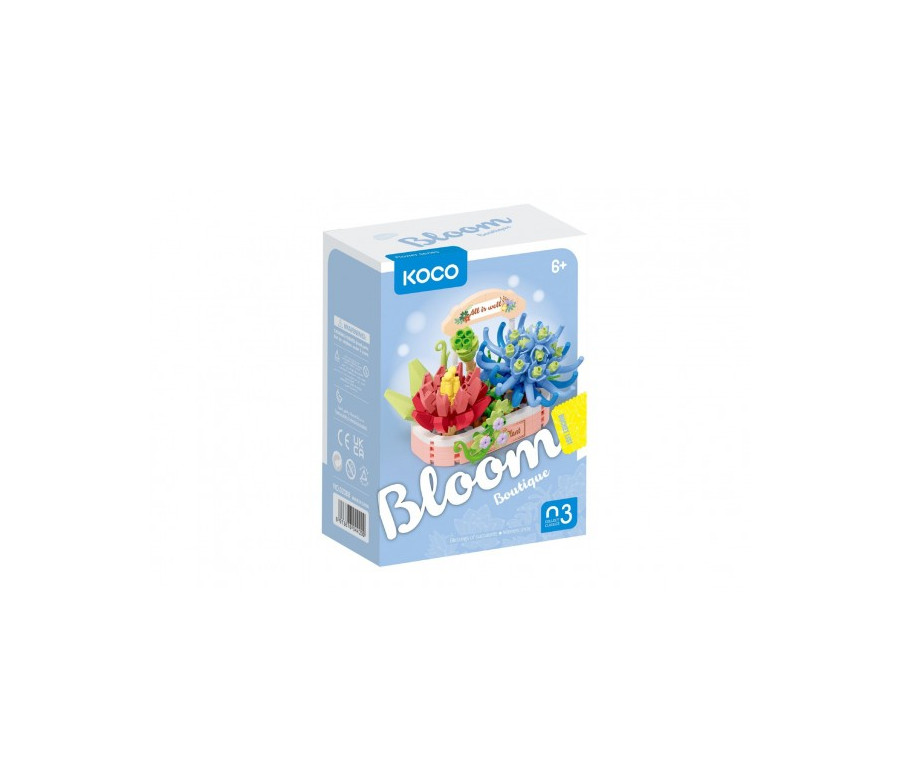 Stavebnice mini KOCO Kouzlo sukulentů plast 271ks v krabičce 11x15x6cm
