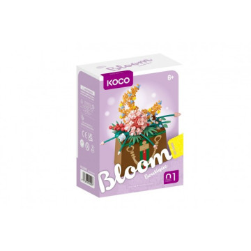 Stavebnice mini KOCO Květina v kabelce plast 245ks v krabičce 11x15x6cm