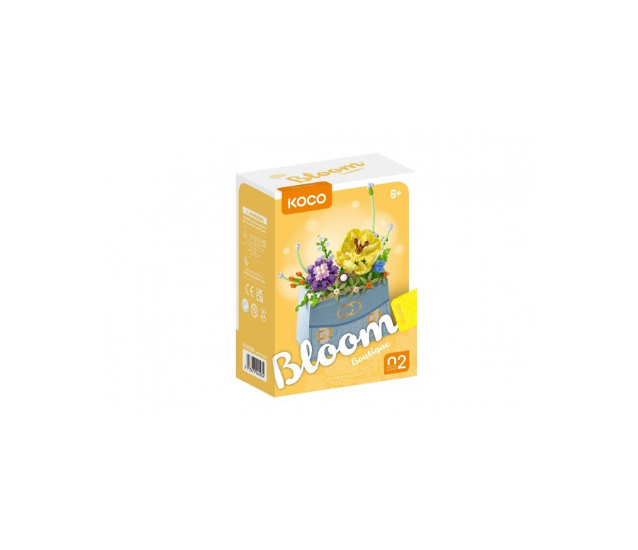 Stavebnice mini KOCO Květina v kabelce plast 223ks v krabičce 11x15x6cm