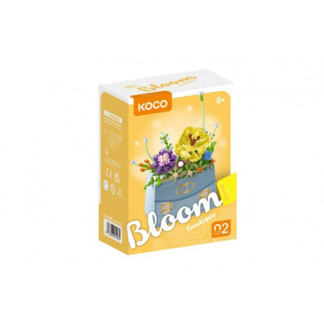 Stavebnice mini KOCO Květina v kabelce plast 223ks v krabičce 11x15x6cm