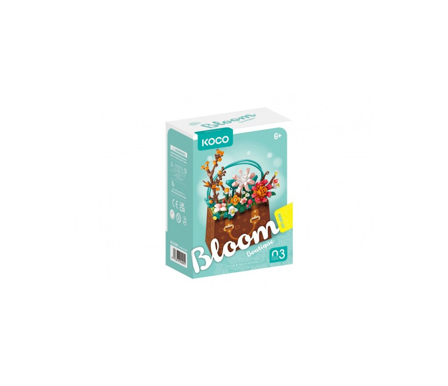 Stavebnice mini KOCO Květina v kabelce plast 267ks v krabičce 11x15x6cm