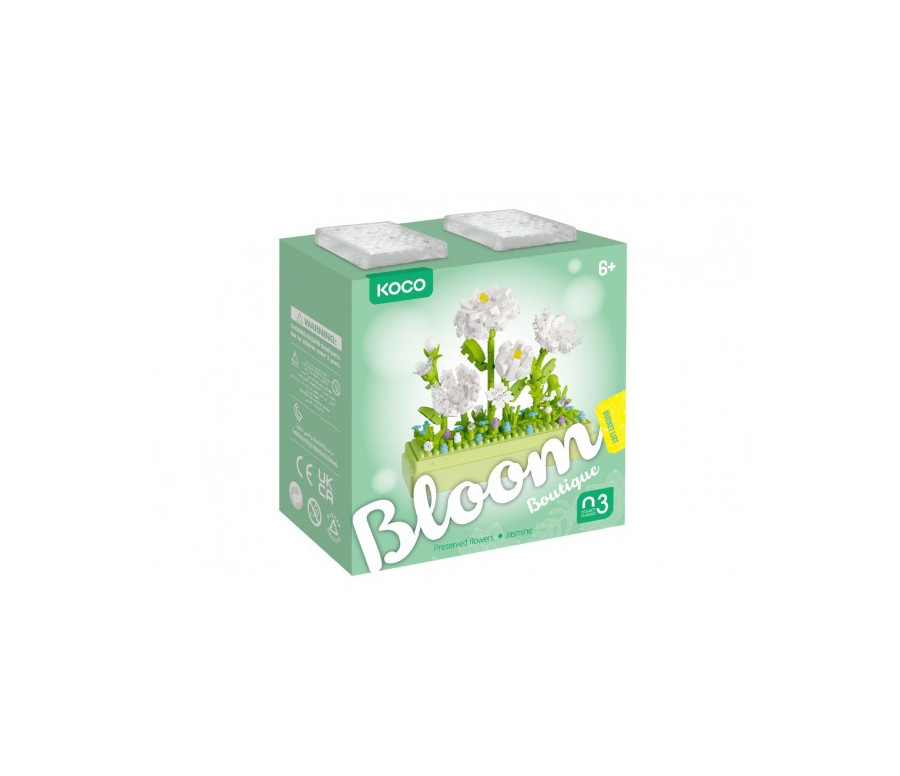 Stavebnice mini KOCO Jasmín plast 285ks v krabičce 11x12x5cm