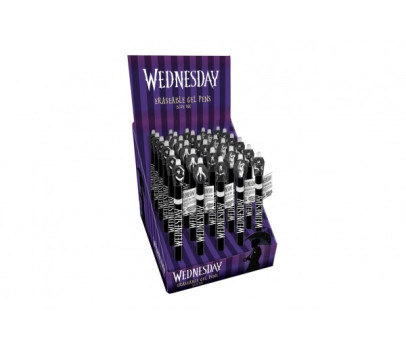 Tužka/pero gumovací Wednesday 15cm plast 6 druhů 30ks v boxu