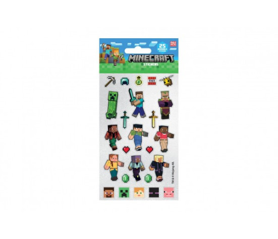 Samolepky Minecraft třpytivé 25ks ve fólii
