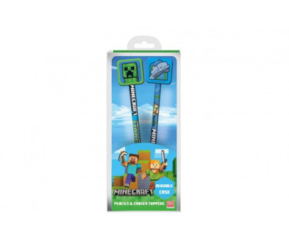 Sada tužek Minecraft 2ks s topperem v plastovém obalu 10,5x23x2cm 8ks v boxu