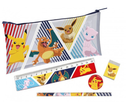 Penál Pokémon s doplňky plast 19x11cm