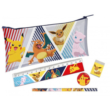 Penál Pokémon s doplňky plast 19x11cm