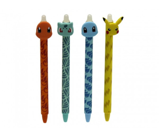 Tužka/pero gumovací Pokémon 15cm plast 6 barev 36ks v boxu
