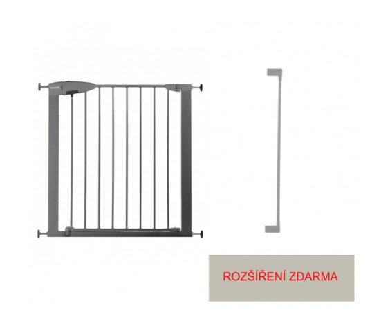 Munchkin - Bezpečnostní dětská zábrana Easy Loc stříbrná se 7 cm rozšířením ZDARMA