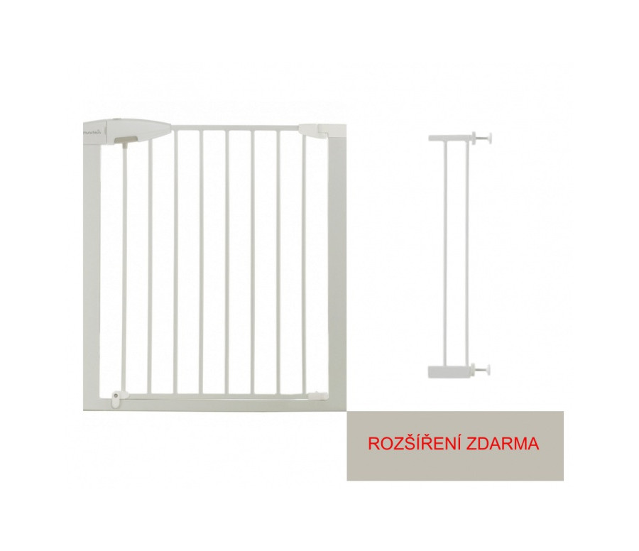 Munchkin - Bezpečnostní dětská zábrana Easy Loc bílá se 14 cm rozšířením ZDARMA Munchkin - Bezpečnostní dětská zábrana Easy Loc bílá se 14 cm rozšířením ZDARMA