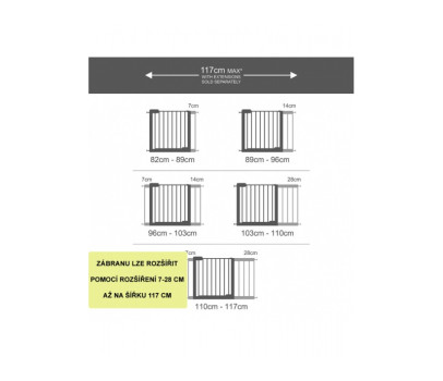 Munchkin - Bezpečnostní dětská zábrana Auto Close se 14 cm rozšířením ZDARMA