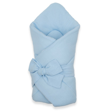 Mušelínová šněrovací zavinovačka New Baby blue, Modrá
