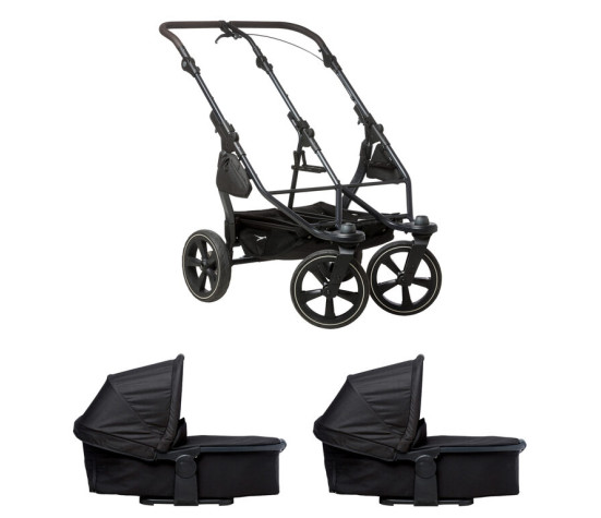 Tfk set duo2 frame 2025 - air chamber wheel + carrycot black