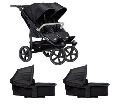 Tfk set duo2 frame 2025 - air chamber wheel + carrycot + seat black