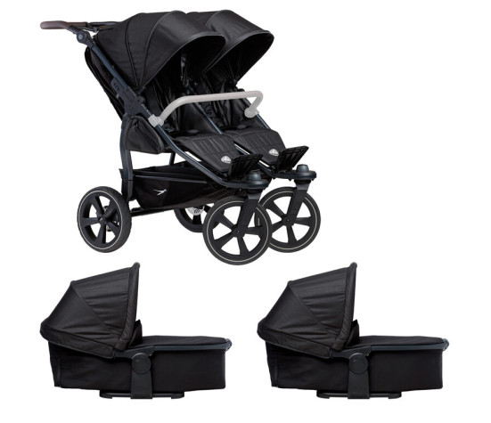 Tfk set duo2 frame 2025 - air chamber wheel + carrycot + seat black