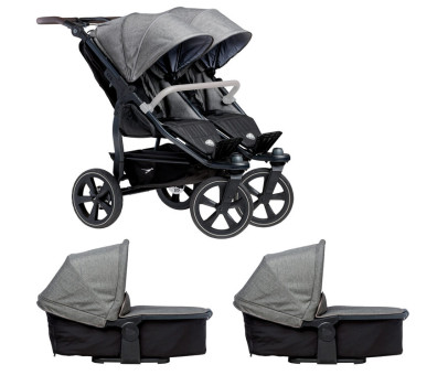 Tfk set duo2 frame 2025 - air chamber wheel + carrycot + seat prem. grey