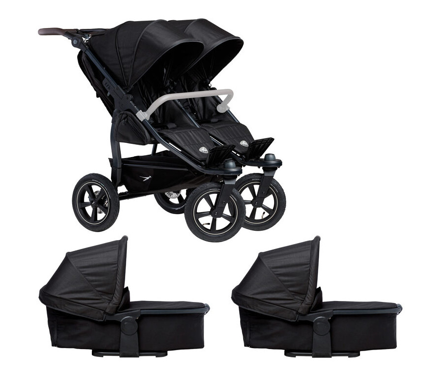 Tfk set duo2 frame 2025 - air wheel carrycot + seat black