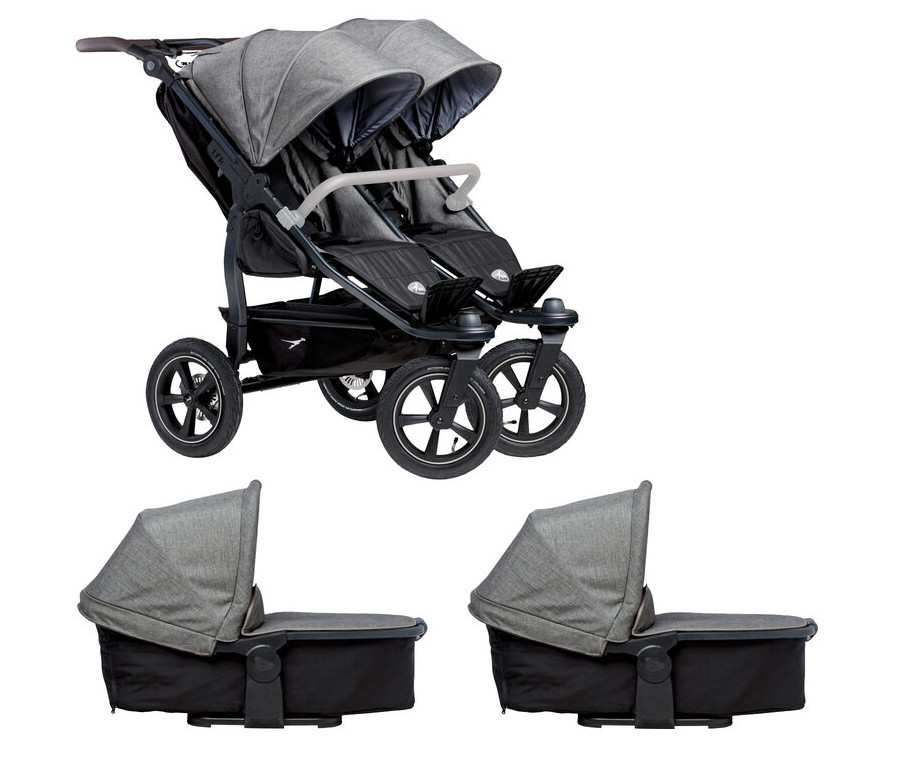 Tfk set duo2 frame 2025 - air wheel carrycot + seat prem. grey