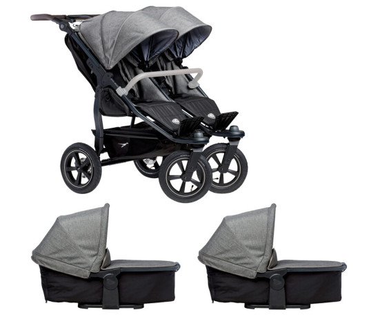 Tfk set duo2 frame 2025 - air wheel carrycot + seat prem. grey