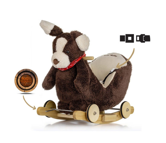Houpací pejsek s melodií a kolečky Milly Mally Polly Plus Brown Dog