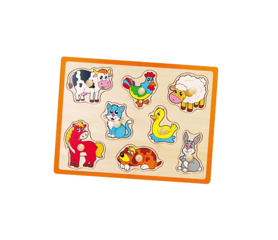 Dětské dřevěné puzzle s úchyty Viga Farma