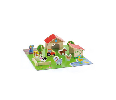 Dětské dřevěné 3D puzzle Viga Farma